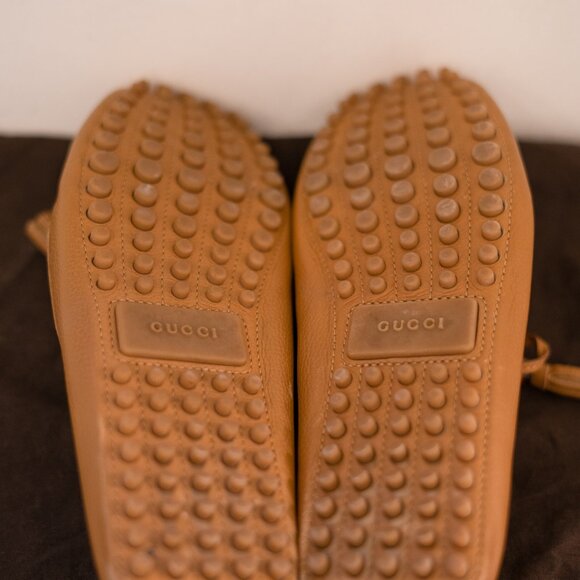Gucci Men\'s Tan Drivers with Bamboo Size 8 main image 4